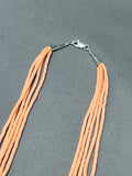 Native American Dropdead Gorgeous Pink Tubed Coral Navajo Sterling Silver Necklace-Nativo Arts