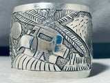 Tremendous Native American Navajo Sterling Silver Signed Bracelet-Nativo Arts