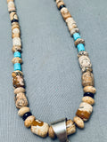 Super Intricate Vintage Native American Navajo Turquoise Inlay Bear Sterling Silver Necklace-Nativo Arts