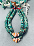 154 Grams Early 1900's Vintage Santo Domingo Green Turquoise Necklace