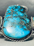 Best Vintage Native American Navajo Blue Diamond Turquoise Bsterling Silver Bracelet-Nativo Arts
