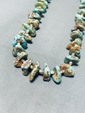 Outstanding Native American Navajo Royston Kingman Turquoise Chunks Sterling Silver Necklace-Nativo Arts