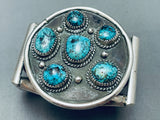Heavy 124 Grams Vintage Native American Navajo Turquoise Sterling Silver Bracelet Cuff-Nativo Arts