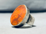 Beautiful Vintage Native American Navajo Orange Spiny Sterling Silver Large Ring-Nativo Arts