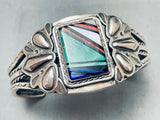 Rare Vintage Santo Domingo Kewa Turquoise Sterling Silve Rinlay Bracelet-Nativo Arts