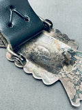 Vince Platero Vintage Native American Navajo Hand Tooled Sterling Silver Concho Belt-Nativo Arts
