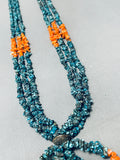 One Of The Finest Vintage Native American Navajo Spiderweb Turquoise Sterling Silver Necklace-Nativo Arts