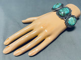 Superior Vintage Native American Navajo Royston Turquoise Sterling Silver Bracelet Old-Nativo Arts