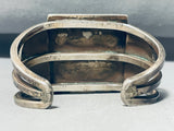 Museum Old Deposit Kingman Turquoise Vintage Native American Navajo Sterling Silver Bracelet-Nativo Arts