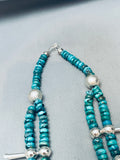 Massive Turtle Native American Navajo Turquoise Sterling Silver Squash Blossom Necklace-Nativo Arts