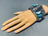 One Of The Best Ever Vintage Native American Navajo Kachina Turquoise Sterling Silver Bracelet-Nativo Arts