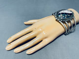 Most Unique Vintage Native American Navajo Abalone Pearl Sterling Silver Inlay Bracelet-Nativo Arts