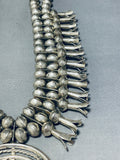 All Silver Vintage Native American Navajo Sterling Silver Squash Blossom Necklace- 187 Grams-Nativo Arts