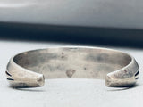 Sturdy 6.5 Inch Wrist Vintage Native American Navajo Sterling Silver Bracelet Cuff-Nativo Arts