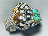 The Most Unique Vintage Abalone Shell Turquoise Sterling Silver Bracelet-Nativo Arts