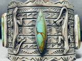 Outstanding Native American Navajo Royston Turquoise Sterling Silver Gecko Bracelet-Nativo Arts