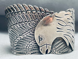 Huge Heavy Rita Touchine Sterling Silver Eagle Bracelet-Nativo Arts