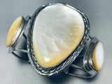 The Best Vintage Native American Navajo Yellow Shell Sterling Silver Bracelet-Nativo Arts