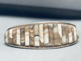 Marshmellow Agate Vintage Native American Navajo Inlay Sterling Silver Bracelet Cuff-Nativo Arts