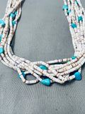 Important Vintage Navajo Heishi Turquoise Necklace, Old-Nativo Arts