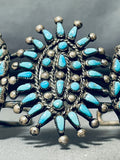 Rare Older!! Prime Vintage Native American Zuni Turquoise Sterling Silver Bracelet-Nativo Arts