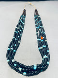 Dropdead Fabulous Vintage Native American Navajo Jet Necklace-Nativo Arts