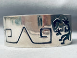 Thick Vintage Southwest Sterling Silver Geomtric Bracelet-Nativo Arts
