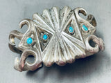 Exquisite Vintage Native American Navajo Bisbee Turquoise Sterling Silver Bracelet-Nativo Arts