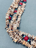 Quality Vintage Native American Navajo Sand Shell Sterling Silver Necklace