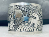 Tremendous Native American Navajo Sterling Silver Signed Bracelet-Nativo Arts