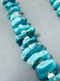 250 Grams Vintage Native American Navajo Heishi Kingman Turquoise Sterling Silver Necklace-Nativo Arts