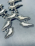 Doves Peaceful Vintage Native American Navajo Sterling Silver Squash Blossom Necklace-Nativo Arts