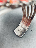 Incredible Vintage Native American Navajo Satellite Shell Sterling Silver Bracelet-Nativo Arts