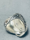 Important Francisco Gomez Vintage Hand Carved Sterling Silver Turquoise Ring-Nativo Arts