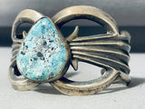Awesome Vintage Native American Navajo Blue Diamond Turquoise Sterling Silver Bracelet-Nativo Arts