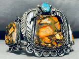 One Of The Most Unique Vintage Native American Navajo Agate Turquoise Sterling Silver Bracelet-Nativo Arts