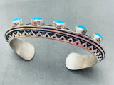 One Of The Best Vintage Native American Navajo Lan Secatero Sterling Silver Turquoise Bracelet-Nativo Arts
