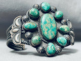 One Of The Best Vintage Native American Navajo Royston Turquoise Sterling Silver Rope Bracelet