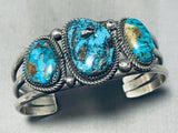 Incomparable Vintage Native American Navajo Smoky Bisbee Turquoise Sterling Silver Bracelet-Nativo Arts