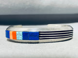 Larry Begay 6.5 Inch Wrist Vintage Native American Navajo Sterling Silver Bracelet-Nativo Arts