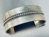 Stunning Vintage Signed Native American Navajo Sterling Silver Immense Bracelet-Nativo Arts