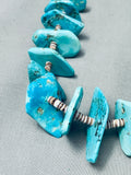 Exquisite 176 Grams Native American Navajo Heishi Kingman Turquoise Sterling Silver Necklace-Nativo Arts