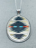 Outstanding Vintage Native American Zuni C.dishta Turquoise Sterling Silver Necklace Signed-Nativo Arts
