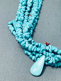 Sky Blue Turquoise Vintage Native American Navajo Heishi Necklace Old-Nativo Arts