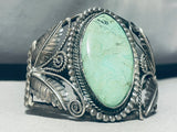 Mongo Vintage Native American Navajo Green Turquoise Sterling Silver Bracelet Cuff-Nativo Arts