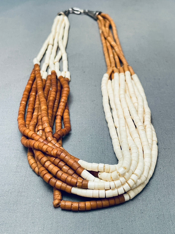 Best Vintage Santo Domingo Spiny Oyster White Shell Sterling Silver Necklace-Nativo Arts