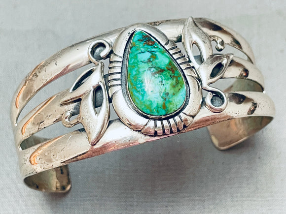 Rare Vintage Native American Navajo Royston Turquoise Sterling Silver Bracelet Old-Nativo Arts