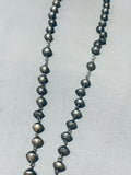 Gasp! Very Early Vintage Native American Navajo Turquoise Sterling Silver Rosary Necklace-Nativo Arts