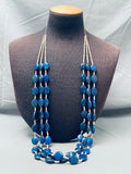 One Of The Best Ever Vintage Navajo Lapis Heishi Necklace-Nativo Arts