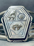 Important Sacred Bear Vintage Native American Navajo Sterlin Gsilver Gold Bracelet-Nativo Arts